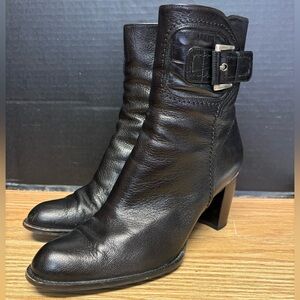 Stuart Weitzman Apollo Black Heeled Ankle Booties #5348